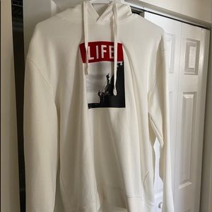 ZARA X LIFE WHITE HOODIE